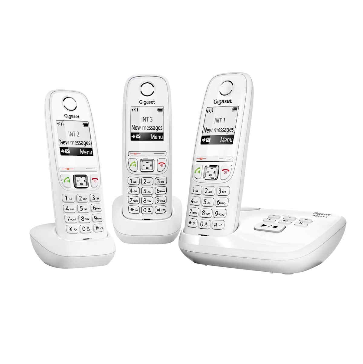 Gigaset AS405A Trio Téléphone sans Fil DECT Répondeur Blanc - BricoLoisirs