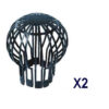Filtre descente gouttière Plastique crépine Protection Ø 13 cm - Lot de 2