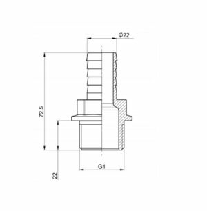 LOT de 2 - Raccord cannelé mâle 1" droit sortie Ø 22 mm pour pompe 3 Raccord pompe cannele plastique sortie 22mm